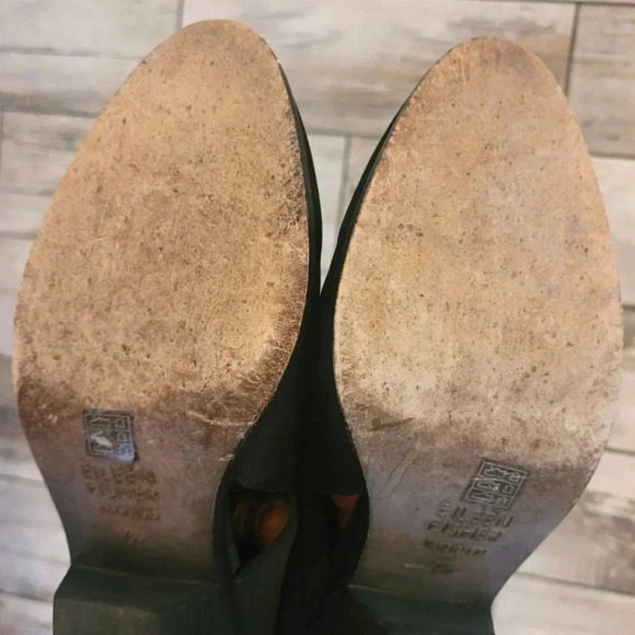 EILEEN FISHER Perry tumbled nubuck suede black ankle booties shoes Wmn's 7.5 - Picture 9 of 11